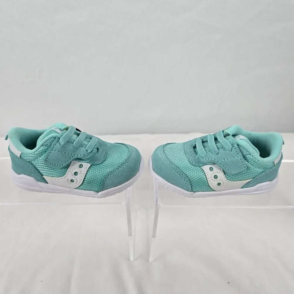 Saucony Girl's Sneakers Girl's 4 Wide Jazz Riff Turquoise White SL163016 NIB